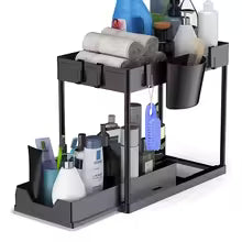 Pull-Out Under-Sink Organizer — Adjustable Sliding Storage Rack