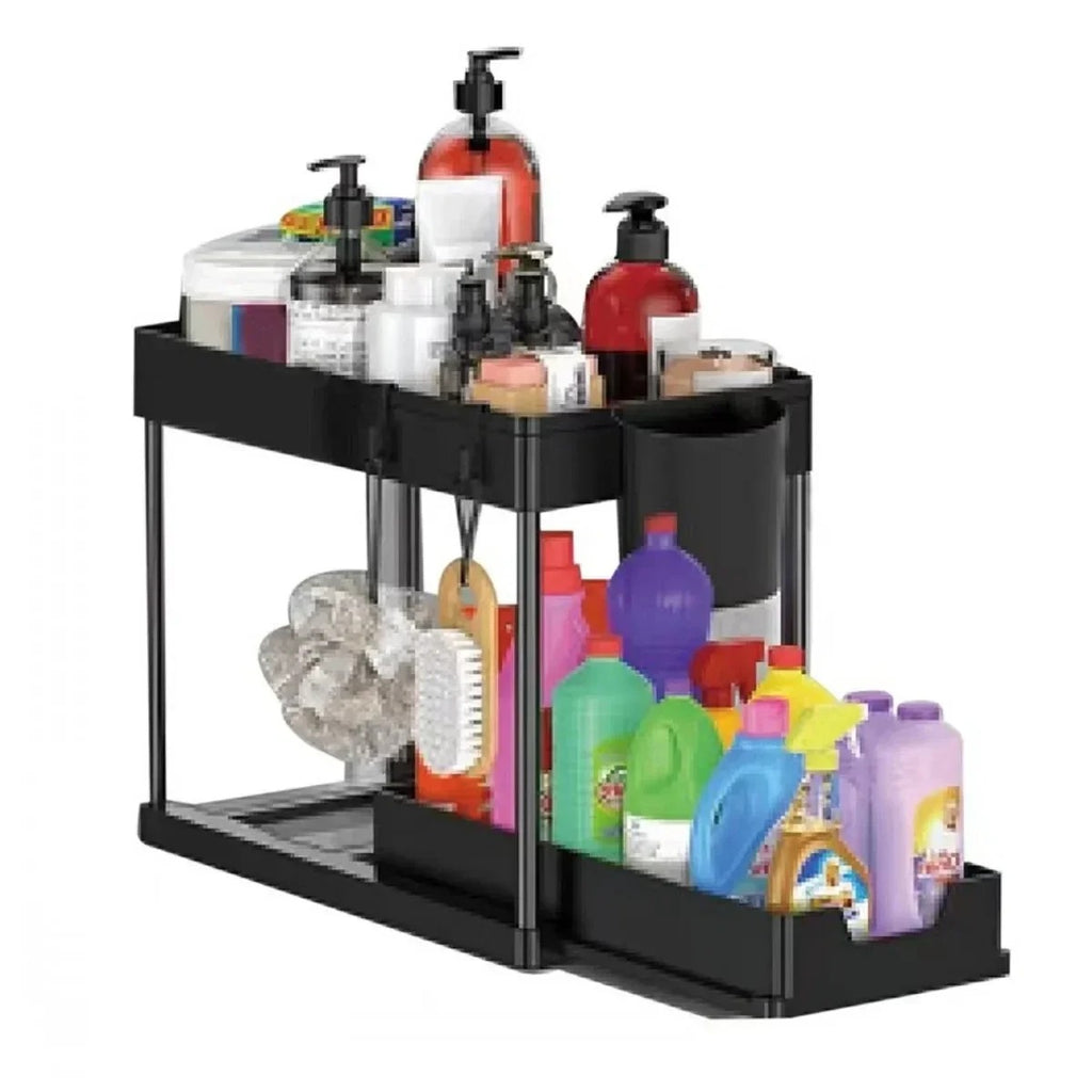 Pull-Out Under-Sink Organizer — Adjustable Sliding Storage Rack